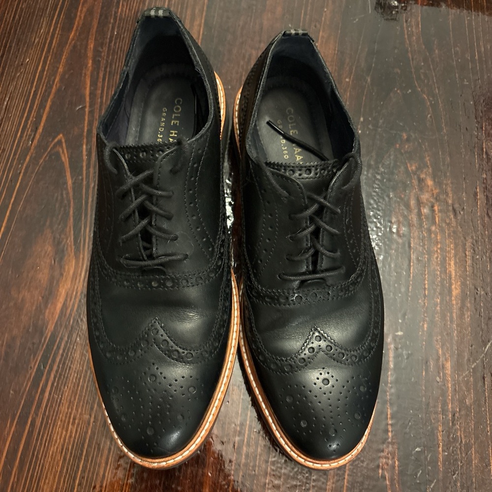 Cole Haan Black Wingtip Oxfords